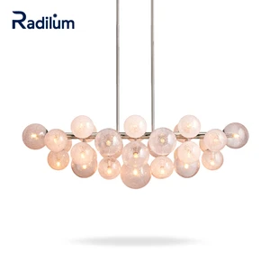 Wholesale Linear Chandelier Modern Glamour Style Brass Finish Multi-Bubble Glass Globe for Kitchen Island Bar UL/CE Certified