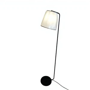 Modern European Linen Cover E27 Floor Lamp Iron Base LED Light Source Fabric Shade Dimmable High CRI 90 Hotel Bedroom Living