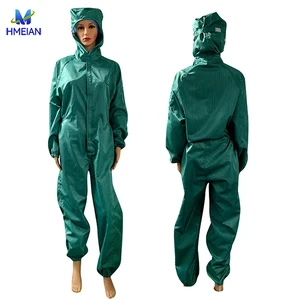 Disposable Unisex Cleanroom ESD Coverall Jumpsuit Anti-Static Dust-Proof Polyester Fiber Blend Regular Fit
