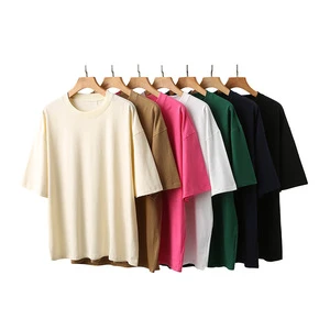 Plus Sized Men's 32s 2-ply 100% Cotton T-shirts 270gsm Heavyweight Women Anti-shrink Short Sleeve Tee Shirt Streetwear