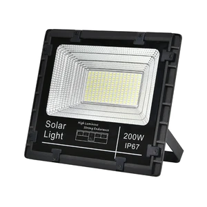 High Brightness IP65 Waterproof ABS Solar LED Flood Light Outdoor 100W 200W Remote Control Security Reflector Garden Lamp