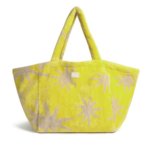 Large Capacity Hawaiian Maple Leaves Pattern Terry Cloth Beach Bag Towel Fabric Toweling Tote Bag For Women