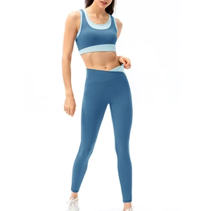womens lightweight activewear yoga set with short sleeve top and breathable leggings for summer gym training seamless