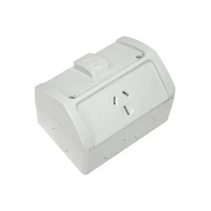 SAA 15A 250V Australia Weatherproof IP53 Surface Mounted Single Wall Powerpoint Socket