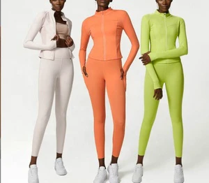 Xxl Breathable Women Sport Wear Yoga Jacket+Leggings Yoga Sets Girls Gym Workout Sets