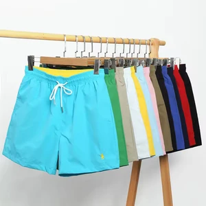 Custom Wholesale Beachwear for Men Quick Dry Swimming Anti-static Beach Shorts Summer Solid Drawstring Men's Swimwear Shorts