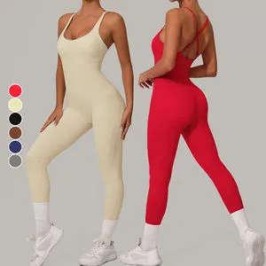 Custom Logo Sportswear Sports Jumpsuit Active Wear Breathable Yoga One Piece Gym Wear Jumpsuit