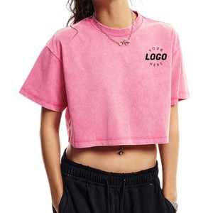 2026 High Quality Crop Women Streetwear Oversized Short Sleeve T-shirt Athletic Short Cropped Shirt Loose Fit Casual Comfort Tee