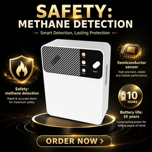 Made In Vietnam Conforms To New York Local Law 157 Factory Price Wholesales Battery Powered Natural Gas Detector Gas Alarm