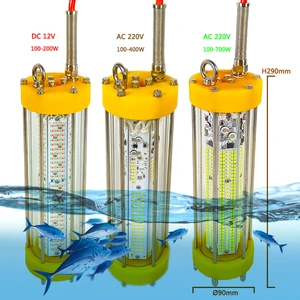 700W 220V White Blue Luminous Fishing Lights Night Fluorescent Outdoor Fish Lights Seabed Fish Lamp Fishing Lights Underwater