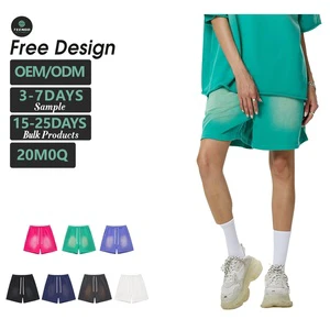 Men's Vintage Summer Heavyweight Knitted Dark Washed Denim Shorts | American-style Drawstring Shorts Mid Waist