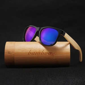 CONCHEN Wholesale Classical Design Bamboo Sunglasses Retro Promotional Custom Logo Cheap UV400 Mirror Lens Wooden Sun Glasses