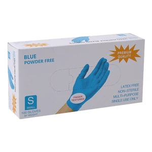 3 Mil Disposable Safety Gloves Black Blue Nitrile Protective Gloves for Salon Food Service Dental Examination General Work Usage