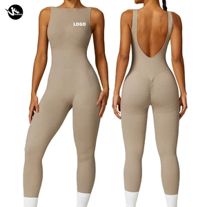 2024 OEM/ODM CUSTOM Fashion Women Yoga Seamless Jumpsuit Runninh Sportswear One Piece Bodysuit Workout Clothing Playsuit