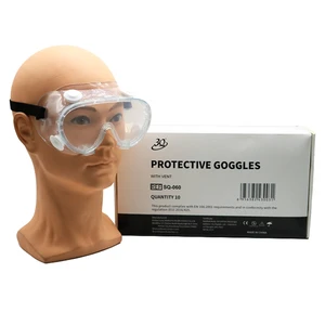 3Q CE EN166 Eye protection with Vent PVC Frame Disposable Lab Anti Fog Uv Safety Protective Goggles for Safety Ppe Purpose