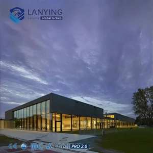 Prefabricated Steel Structure Building Glass Curtain Wall Modern Design Large Span Frame Sports Facility