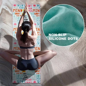 Oem&Odm Custom Gym Fitness Sports Suede Yoga Towels Anti Slip Absorbent Printed Quick Dry Microfiber Yoga Mat Towel Non Slip