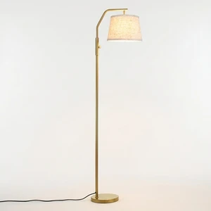 Gold LED E27 Floor Lamp with Adjustable Height and Dimmable Feature Modern Design for Bedroom & Hotel Use