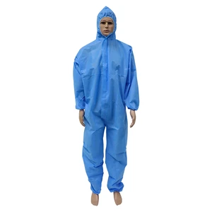 Junlong Factory Price FR SMS Blue Type5/6 Waterproof Disposable Anti-static Anti-cut Cleanroom Coverall
