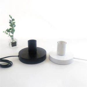 Restaurant Bedside Decorative Light Bulb Socket E27 Base Lamp Holder Simple Table Lamp with on off Switch Power Cable and Plug