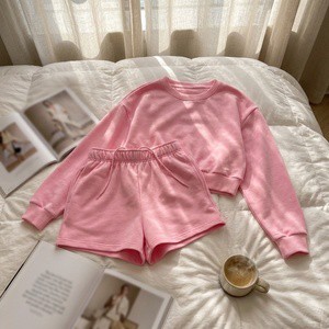 Top Quality Women's Summer Famous Designer Logo Cotton Gym Wear Workout Set Sweatshirt And Shorts Jogging Suit Two Piece Sets