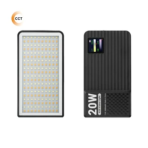 20W Bi-Color Led Video Light Portable Rechargeable 1800K-9000K Photography Light Live-streaming Lighting