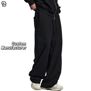 Custom Unisex Oversized Sweatpants Man Jogging Pants Trendy Side Ribbon Stripe Relaxed Fit Trousers Pocketed Loungewear Bottoms