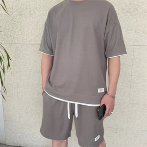2025 New Style Waffle T-shirt Suit - Loose and Casual Two-piece for Men, Summer Short-sleeved Short Pants Set - in Stock Now
