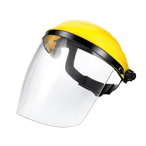 Safety Face Shield for Grinding and Cutting, Full Impact Resistant Face Shield Mask for Work Chemical Woodworking (Yellow)