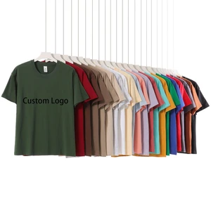 Men High Quality Casual Basic T Shirt Loose Streetwear Daily Tops Oversize DTF Printing Custom Logo T-shirt Fashion Male Tshirt