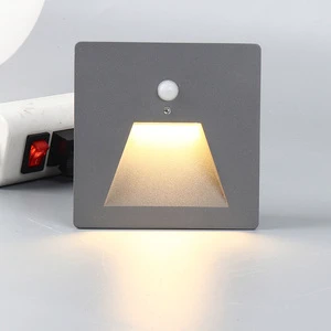 Mini Square Smart Recessed Motion Sensor Step Lights Staircase Led Wall Lamp Foot Light Stair Light With Sensor