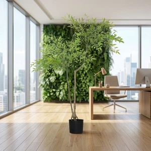 Nandina Bamboo Tree Artificial Artificial Indoor Tree With Pot, Luxury Artificial House Plants For Living Room Decor