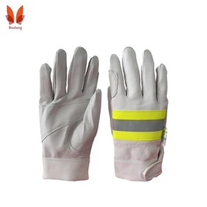 High Quality Soft Sheepskin Firefighter Emergency Rescue Gloves with Five Finger Detachable Design Anti-Slip & Durable