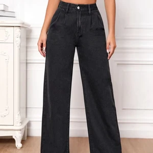Women's Plus Size Mid Waist Stretch Breathable Straight Denim Pants Stylish Fit Comfy Cargo Overalls Casual Embroidery Washed