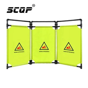 Foldable Work in Progress Maintenance Safety Barrier Oxford Fabric Warning Work Barrier with Multi-Style Frames Safety Products