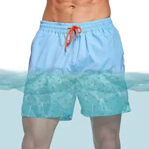 Wholesale Custom Mens Shorts High Quality Color Changing Swimming Beach Shorts Water Men Swim Trunks