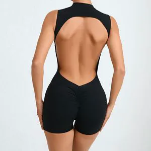 Sports Jumpsuit Women's High Elastic Short Gym Fitness Sports Tennis Golf Wear