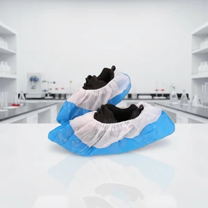 ODM High Quality Blue Disposable Anti-Slip Safety Shoe Covers Novowen+CPE 25-40gsm Electronic Industry/Hospital/Clean Room