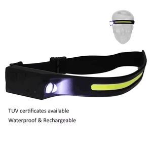 Mini Waterproof Silicon Rechargeable 1200mah Light LED COB Sensor Headlight Headlamp Camping Light