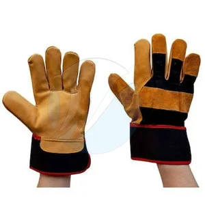 Best Selling Hand Protective Leather Safety Gloves Full Finger Anti-Vibration Heat Resistant Silicone-Free