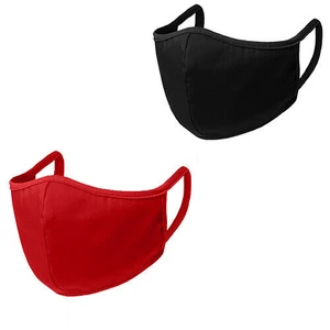 Face Mas Cover Protective Covering Washable Reusable Black & Red Adult Unisex