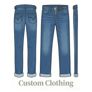 Denim Style CN Women's Premium High Waist Straight Fit Leopard Bow Tassel Jeans Custom Wholesale Unbranded Manufacturer