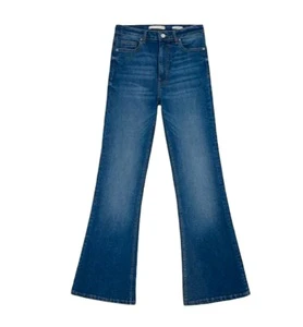 High Quality Custom Dark Blue Women's Denim Jeans High Street Casual One Button Baggy Wide Leg Straight