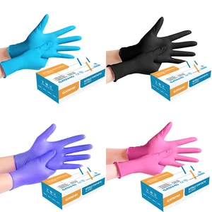 SS012 Wholesale Disposable Nitrile Gloves Guantes De Nitrilo Black Examination Cleaning Gloves Powder Free Nitrile Gloves