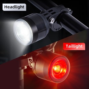 Auto On/Off Smart Bike Lights Combo With Vibration Sensor Rechargeable Waterproof LED Bicycle Light Set For Night Road Riding