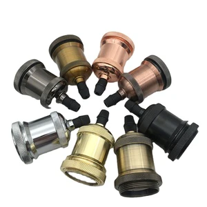High Quality Modern Vintage Retro LED Lamp Holder PVC Electric Copper Aluminium Ceramic Socket with Screw Style Base