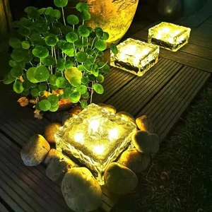 Solar-powered Brick Lights LED Outdoor Buried Lawn Garden Step Landscape Decoration Ambiance IP65 3-Year Warranty 50000 Hours