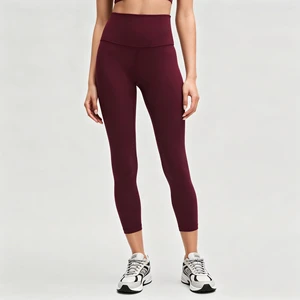 Customized Logo Workout Yoga Pants Organic Bamboo Cotton Stretch Gym Leggings for Women Workout Tights