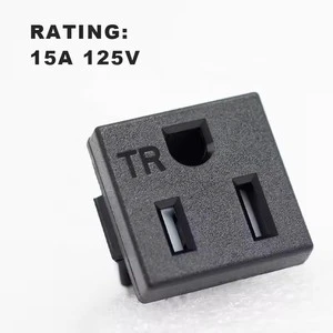 NEMA 5-15r 15A 125VAC TR Protective Door US 3pin Furniture Power Strip Power Station Receptacle Socket