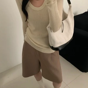 Autumn and Winter Ladies Casual O-Neck Long Sleeve Knitted Knitwear Top Fashion Women's Solid Basic Pullover Sweater